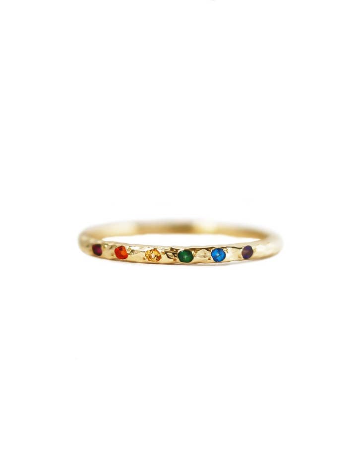 Solid Gold Rainbow Band for wholesale by Lacee Alexandra Jewelry