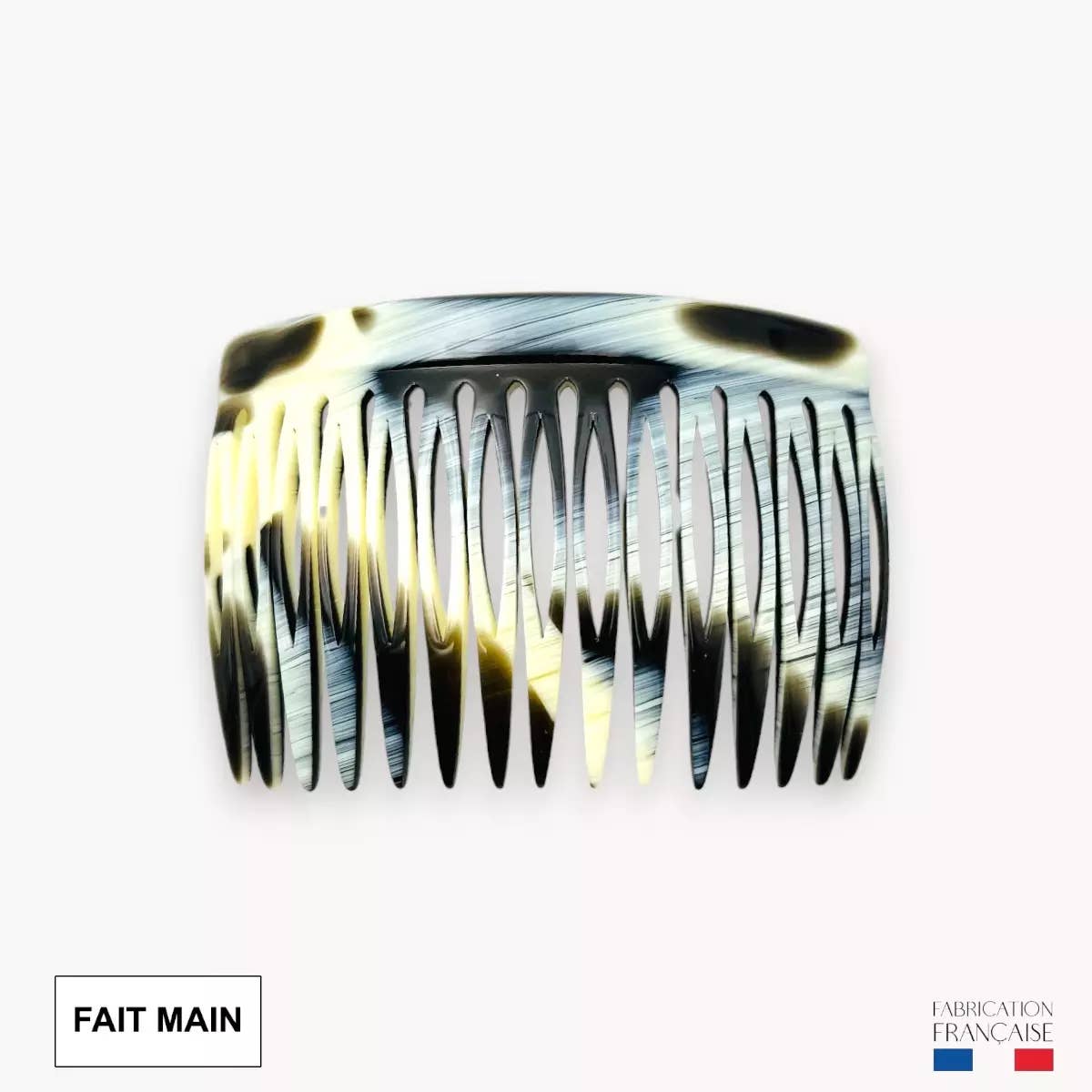 Pique et Pince - Wholesale Hair Accessories Set - Women's - 15-tooth hair comb - Black horn