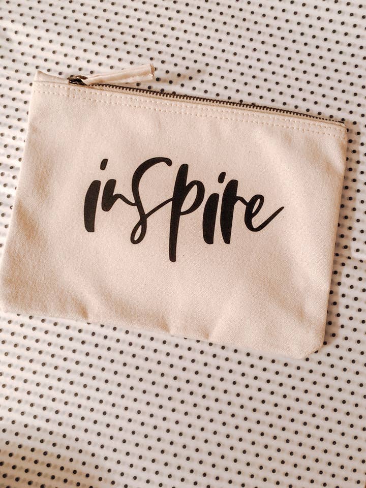 Pochette en toile de coton Inspire/porte-monnaie/sac de maquillage zippé pour la vente par Dottie Wombat