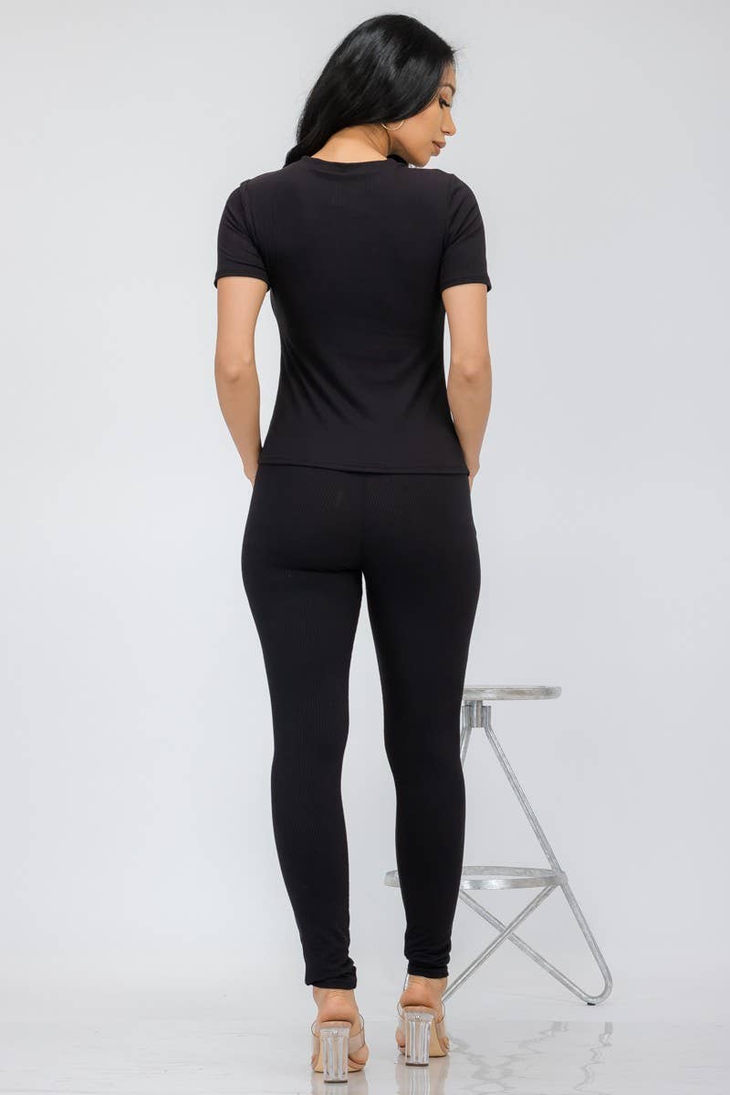 H&H Fashion Inc. – Großhandel Set aus Oberteil und Hose (NICHT Loungewear) – Damen – HH612X-RIB - Geripptes Hosenset, 3-teilig10