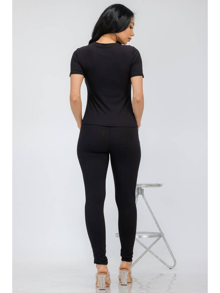 H&H Fashion Inc. – Großhandel Set aus Oberteil und Hose (NICHT Loungewear) – Damen – HH612X-RIB - Geripptes Hosenset, 3-teilig10