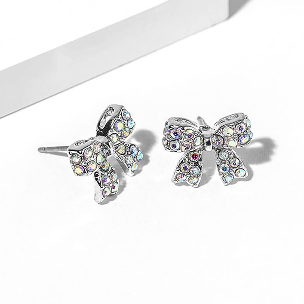 Sensibling Corp. - Vente Clous d'oreille - Boucles d'oreilles clous nœud en strass cristal32