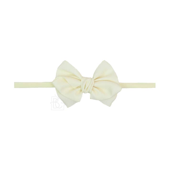 Beyond Creations, LLC - Wholesale Fashion Headband - Kids - 1/4" PANTYHOSE HEADBAND W/ MINI EURO BOW
