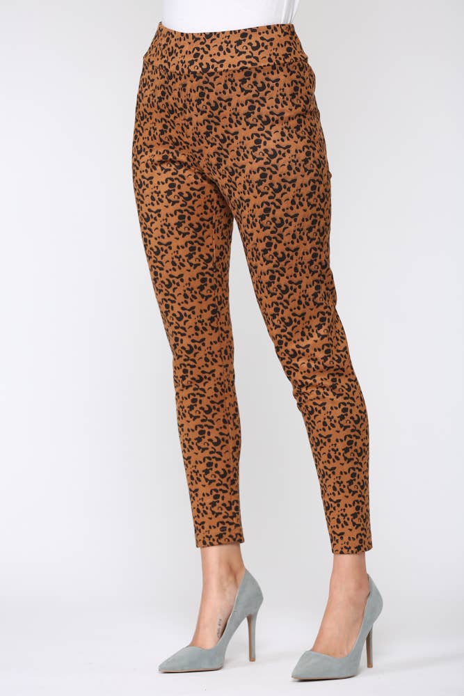 LEOPARD Annelise Stretchhose aus Veloursleder - Leopard für den Großhandel auf Faire0