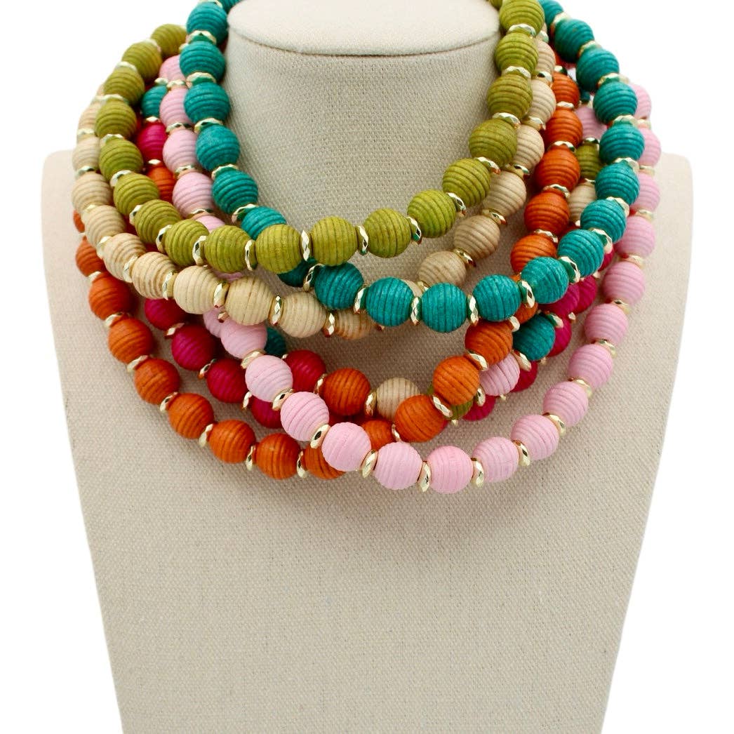 Traci's Beads - Wholesale Beaded/Pearl Necklace - Bali Necklace - Pale Pink2