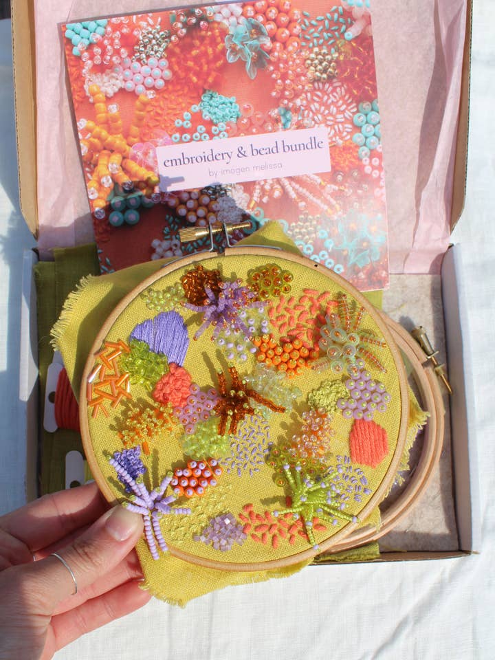 Beaded Embroidery Kit In Bright for wholesale by Imogen Melissa