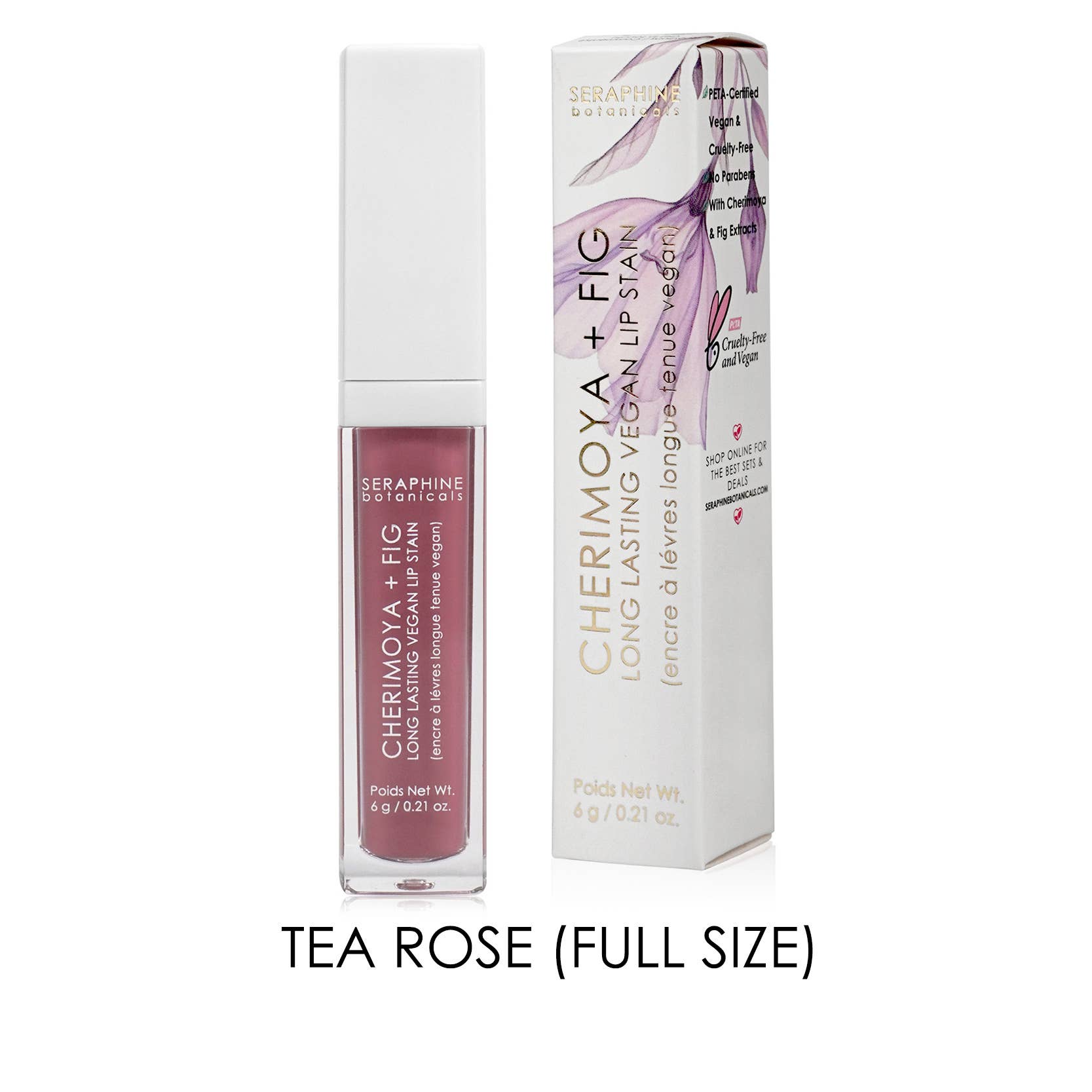 Seraphine Botanicals - Wholesale Lip Stain/Dye/Tint - Cherimoya + Fig - Long Lasting Vegan Lip Stain0