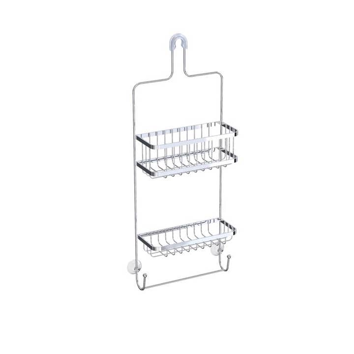 Everyday Supply Co - Wholesale Bath Caddy - Astra Chrome Silver Shower Caddy, 25.5"x5"x10.98"