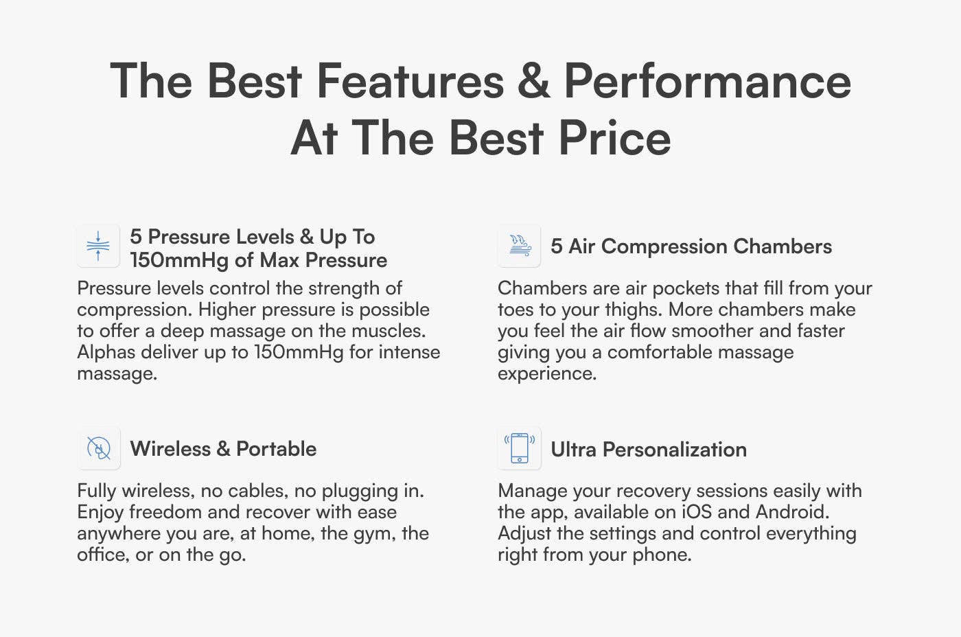 Endurance Lab - Wholesale Fitness Equipment - Wireless Alphas Compression Boots – Portable Air Compression Recovery by Aerify3