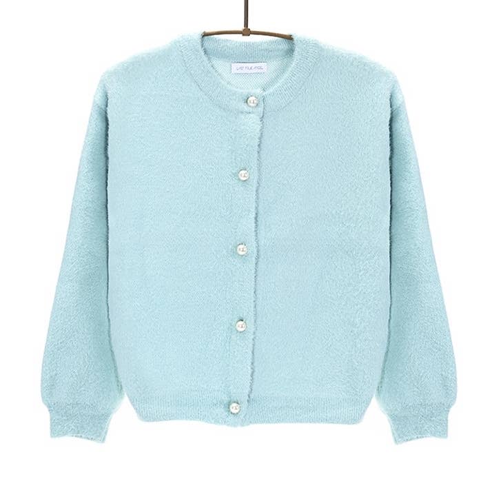 Pearl Button Through Cardigan in Mint for wholesale by Last True Angel