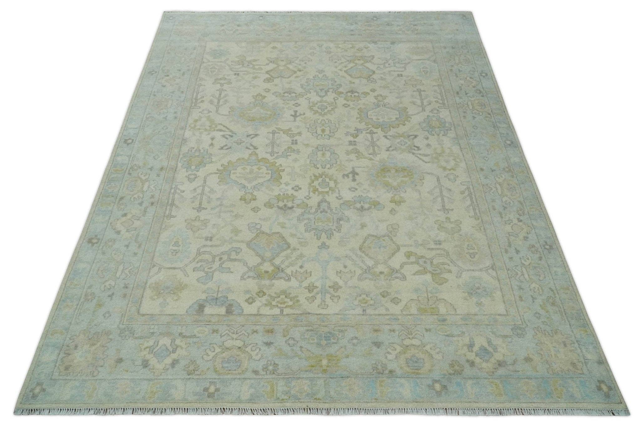 The Rug Decor, Inc. – Großhandel Teppichvorleger – Antiker Look Beige und Grau Handgeknüpfter Maßgefertigter Oushak Wollteppich9