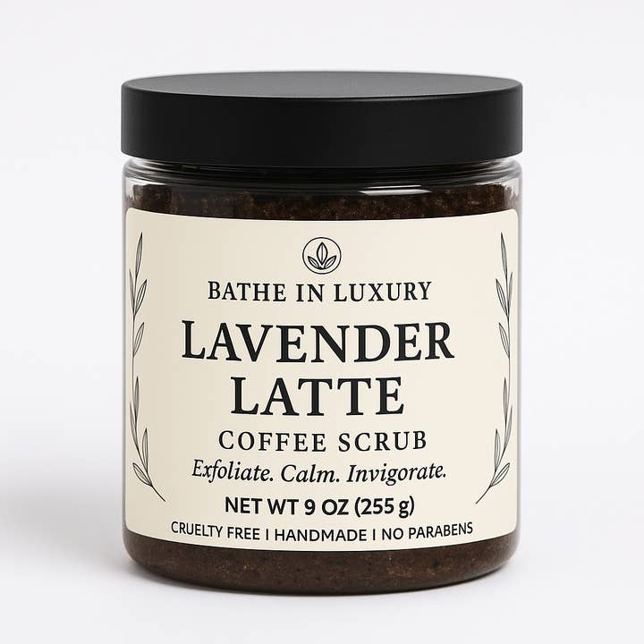 Lavender Latte Coffee Scrub – Calm & Restore for wholesale by Bathe in Luxury