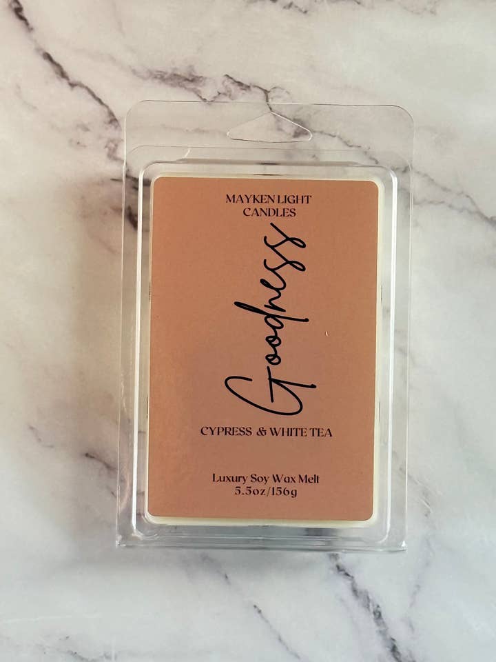 Goodness Wax Melt - cypress & white tea for wholesale by Mayken Light Candles