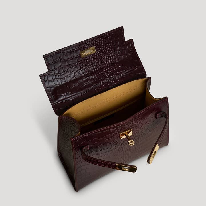 Voemièn - Wholesale Top Handle Bag - Women's - Zaira Limited Edition Bag in Boedeaux Coco Leather5