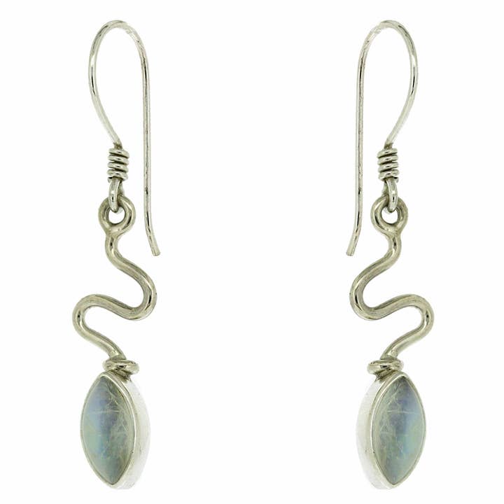Moonstone Marquise Earrings with Shepard Hook and Box for wholesale by Nova Silver