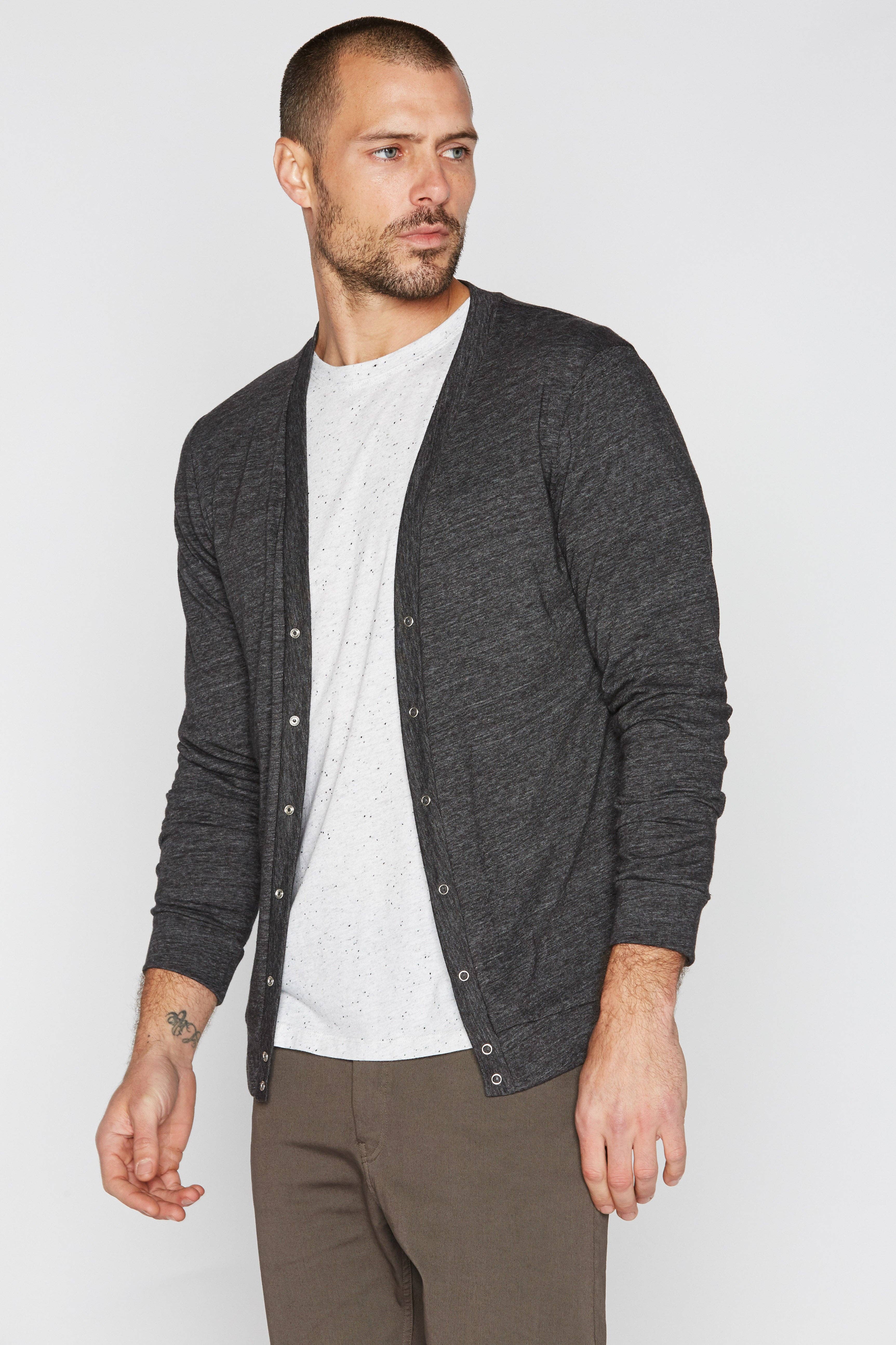 Mika Jaymes - Wholesale Cardigan - Men's - Men's Tri-Blend Cardigan Sweater14