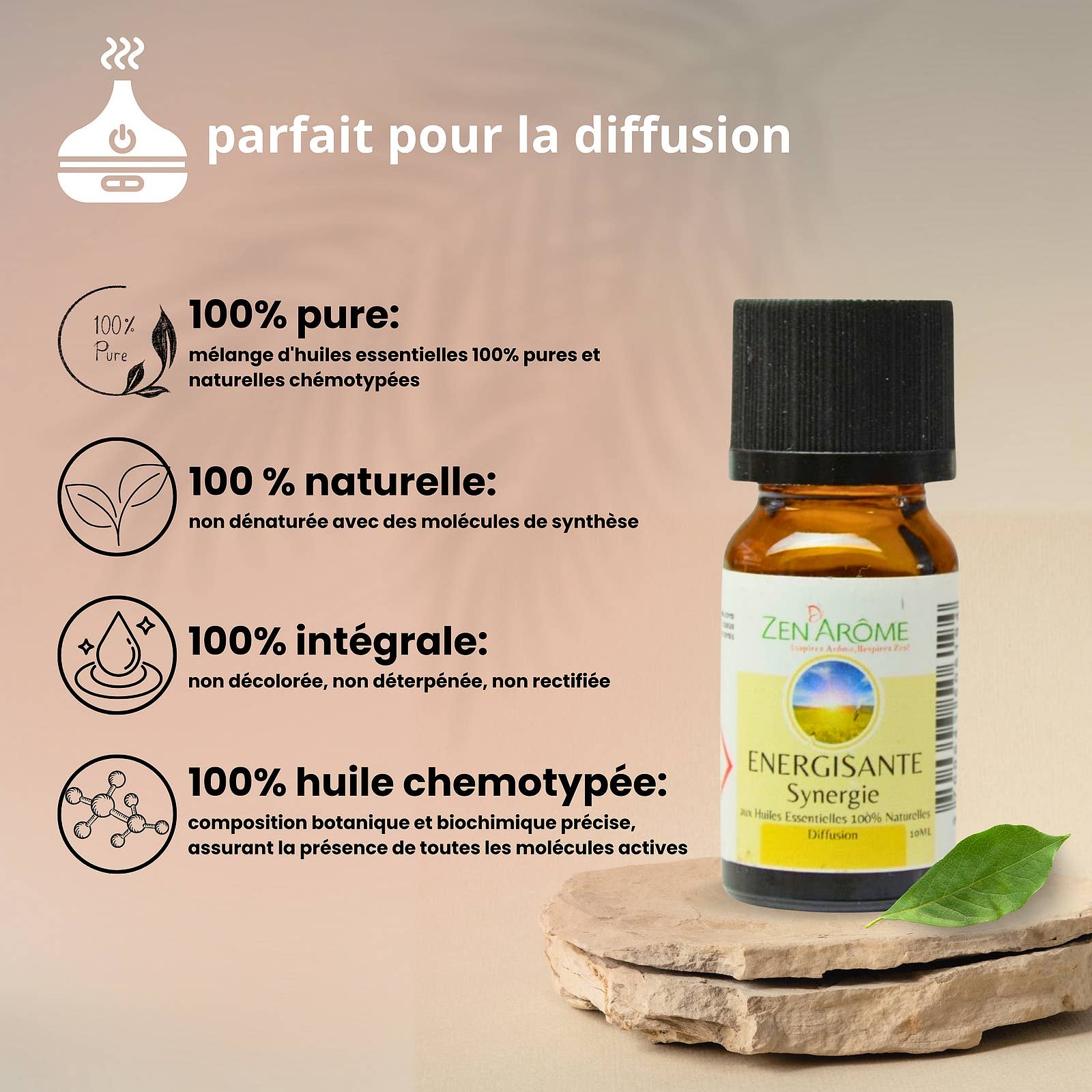 Zen'Arôme - Wholesale Essential Oil - Energizing Essential Oil Diffuser Blend - 10 ml3