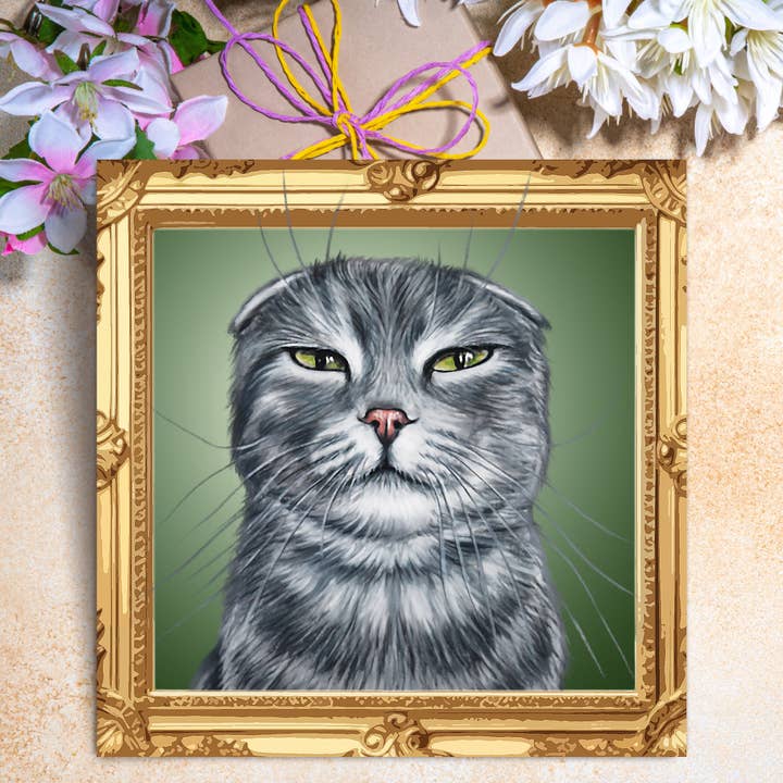 Kattenwenskaart - Scottish Fold voor wholesale door Irisha's Card Art