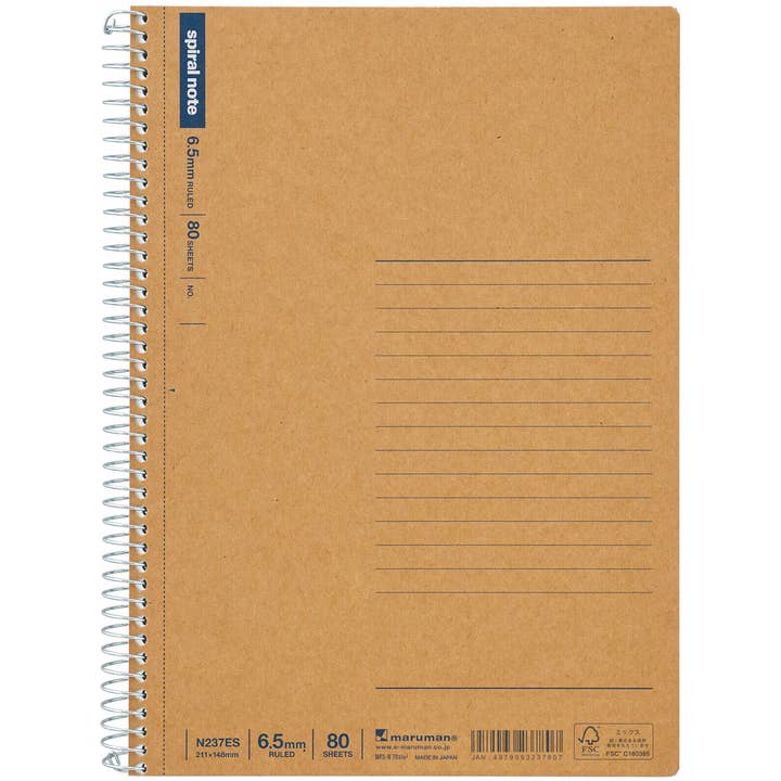 JPT America - Wholesale Notebook - MARUMAN SPIRAL NOTE BASIC NOTEBOOK A5 6.5MM