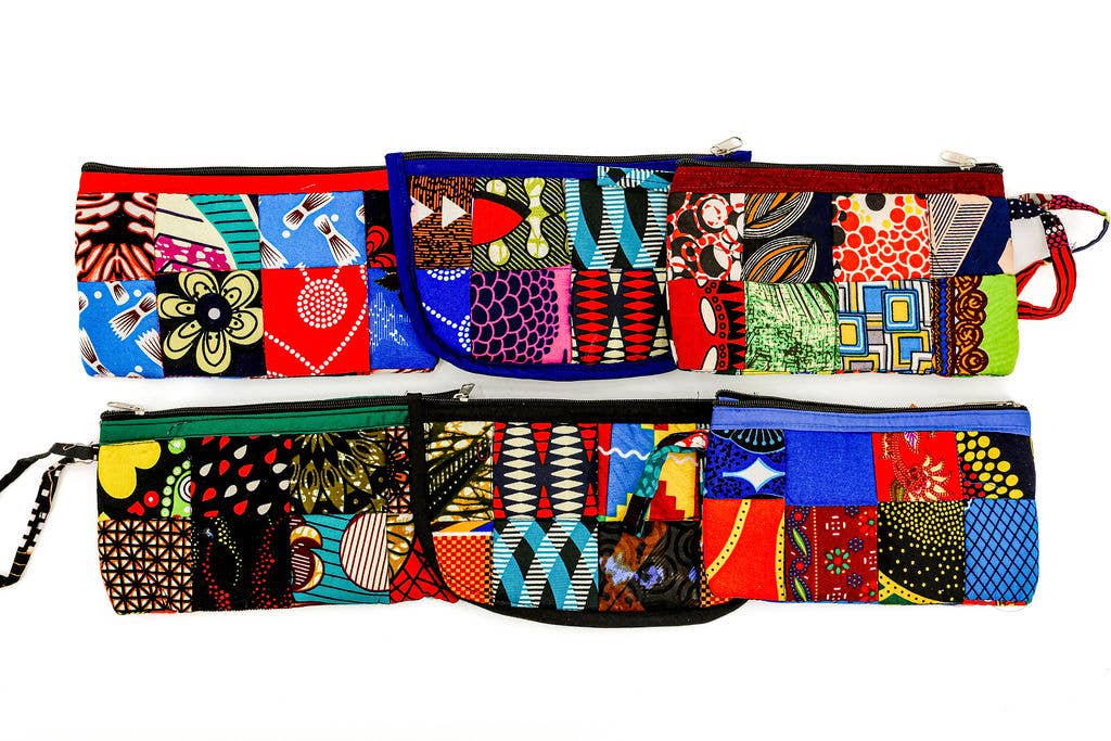Gitzell FairTrade - Wholesale Makeup/Cosmetic Bag - Cosmetic Bag, patchwork - Set of 62
