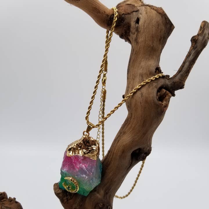Natural Crystal Stone Moon Chakra Necklace for wholesale by CHAKRA JEWELRY