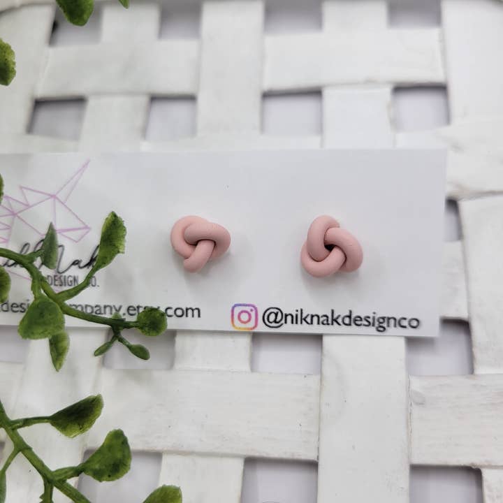 Nik Nak Design Co. - Wholesale Stud/Post Earrings - Mini Knot Polymer Clay Stud Earrings2
