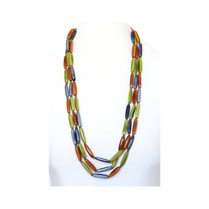 Collana lunga in avorio vegetale (TAGUA), assemblata a mano per la vendita all'ingrosso da parte di Tagua & Co