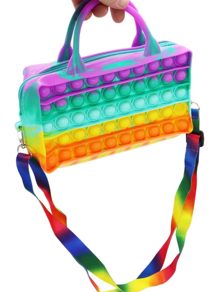 Rainbow Pride Silicone Crossbody Clutch Purse Bag for wholesale by Cap Zone