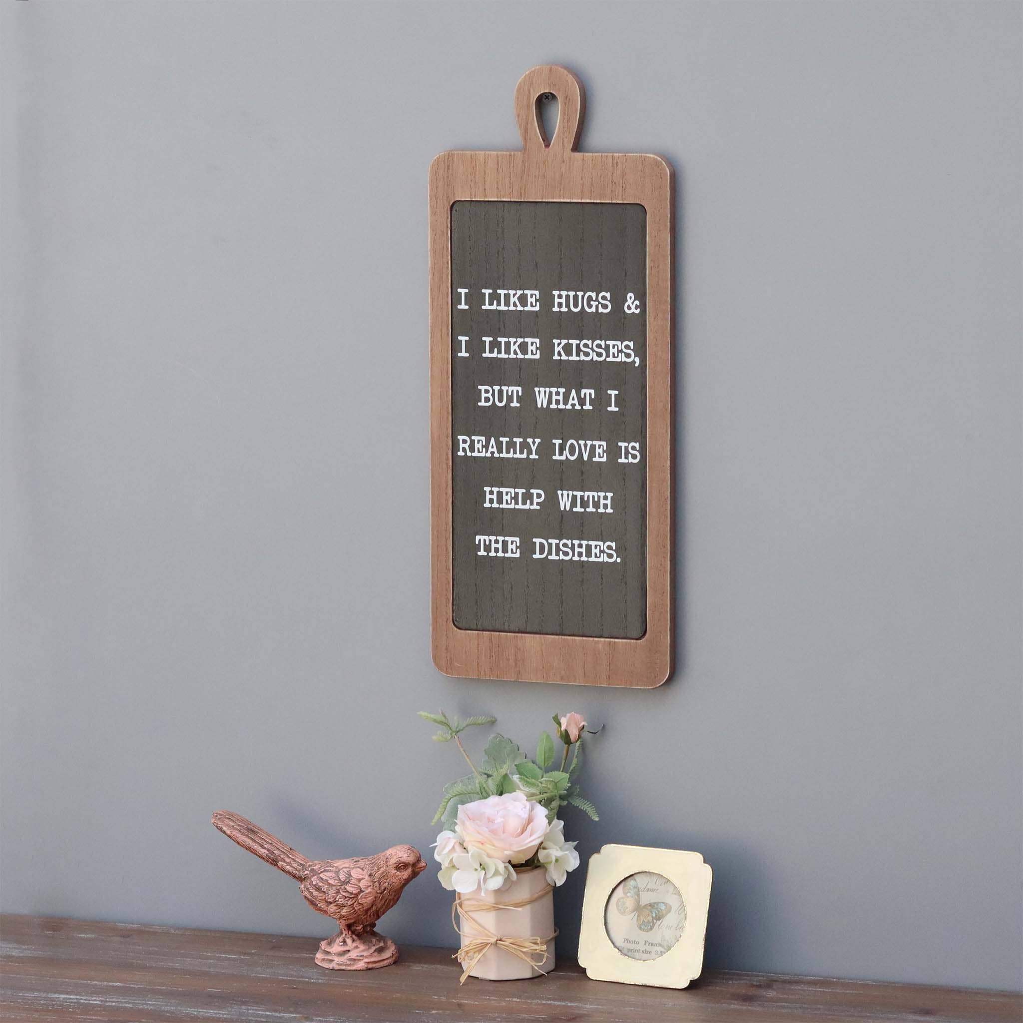 Paris Loft Inc – wholesale Skylt – Trävägg Kök Skylt - Jag gillar kramar & Jag gillar kyssar1