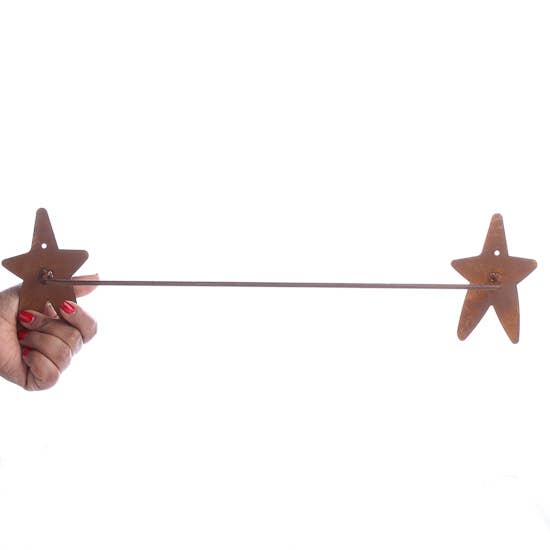 Factory Direct Craft - Wholesale Wall Hook - Primitive Rusty Tin Star Towel Bar1