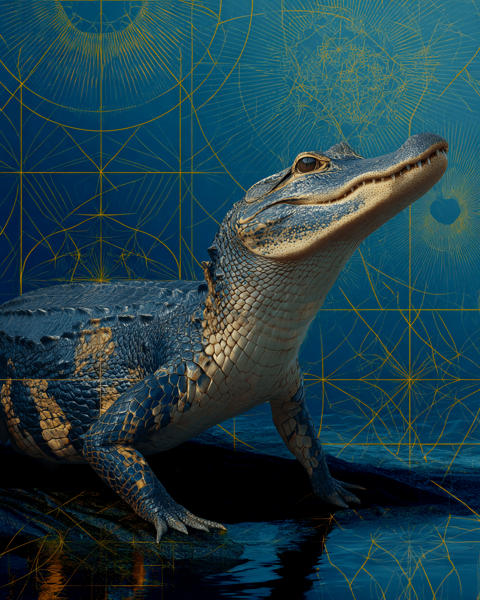 Mowbi - Wholesale Art Print - Grunge Alligator - Zoo Animals - Biophilic Wildlife Art Print - 8"x10" Artwork for 11"x14" Frame10