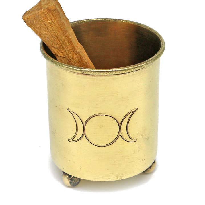 Brûle-encens en laiton : Triple Moon pour la vente par Designs by Deekay Inc.