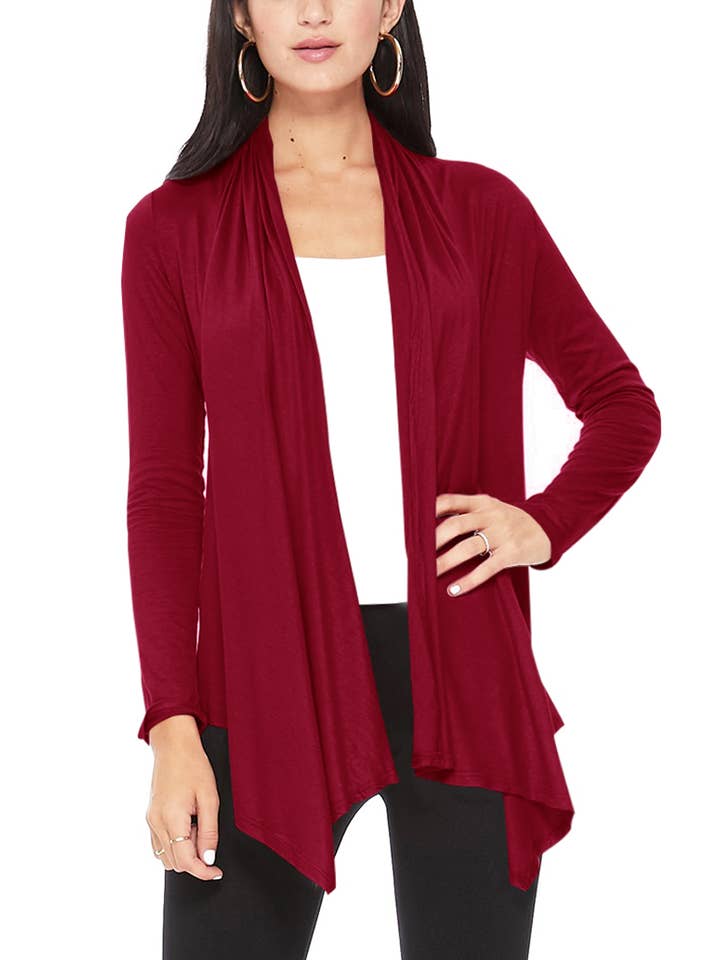 MOA COLLECTION - Wholesale Cardigan - Women's - Women's Solid Casual Outerwear Cardigan7