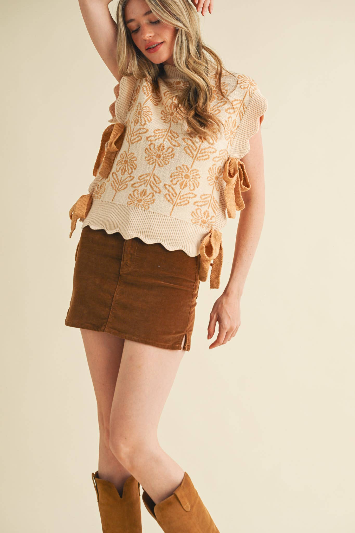 &MERCI – wholesale Tröjväst – Dam – MOCKNECK BLOMMIG TRÖJVÄST MSW1074367