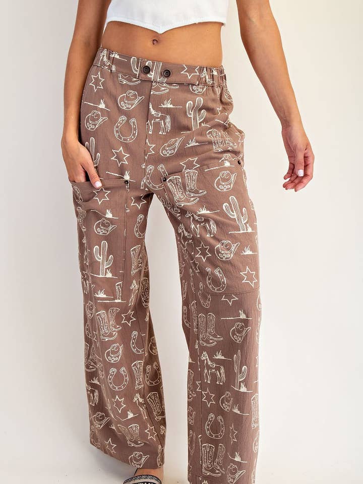 Peace Love Line - Wholesale Pants - Women's - PL8292 - STONE WASHED WESTERN PATCH POCKET PANTS0
