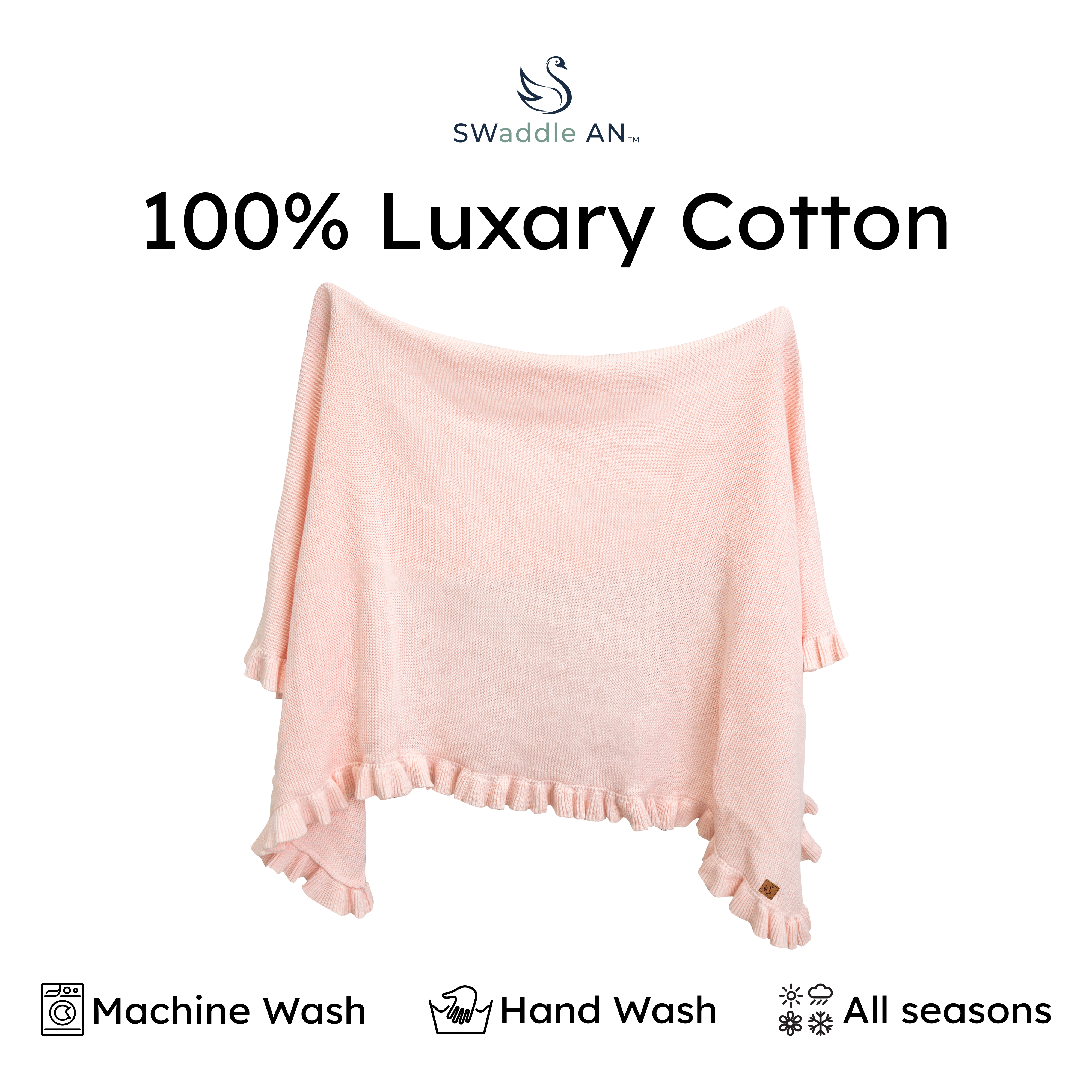 SwaddleAn - Wholesale Bedding Blanket - Kids & Baby - SwaddleAn Ruffled Knit Baby Blanket - 100% Cotton18