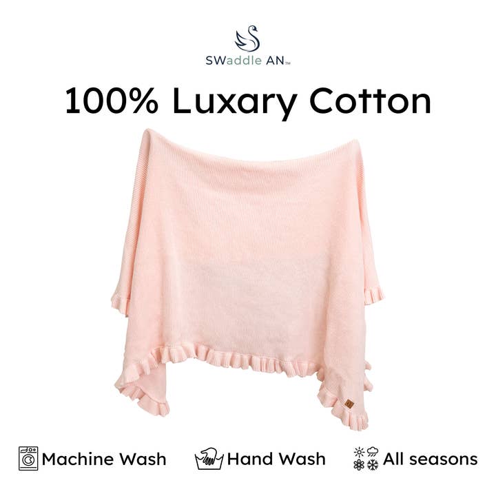 SwaddleAn - Wholesale Bedding Blanket - Kids & Baby - SwaddleAn Ruffled Knit Baby Blanket - 100% Cotton18