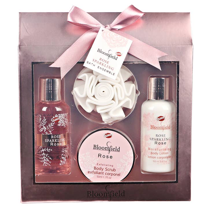 Coffret Cadeau pour Femme  Produits de Bain parfum Rose/Grenade