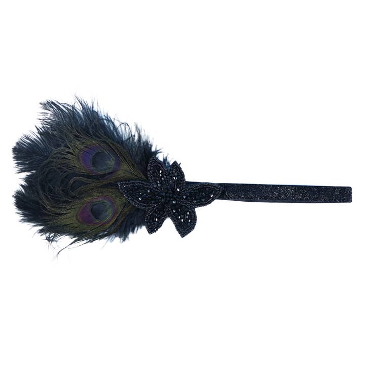 Western Fashion - Wholesale Fashion Headband - Women's - 71118 – Flapper Headband with Peacock feather