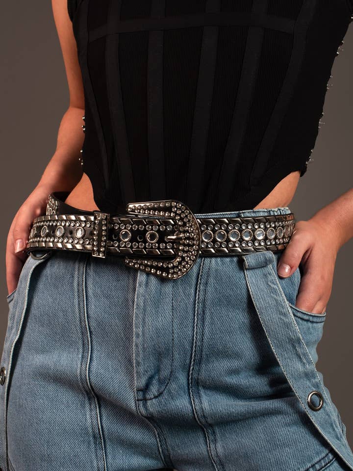 Embellished Buckle Belt for wholesale by KATE HEWKO