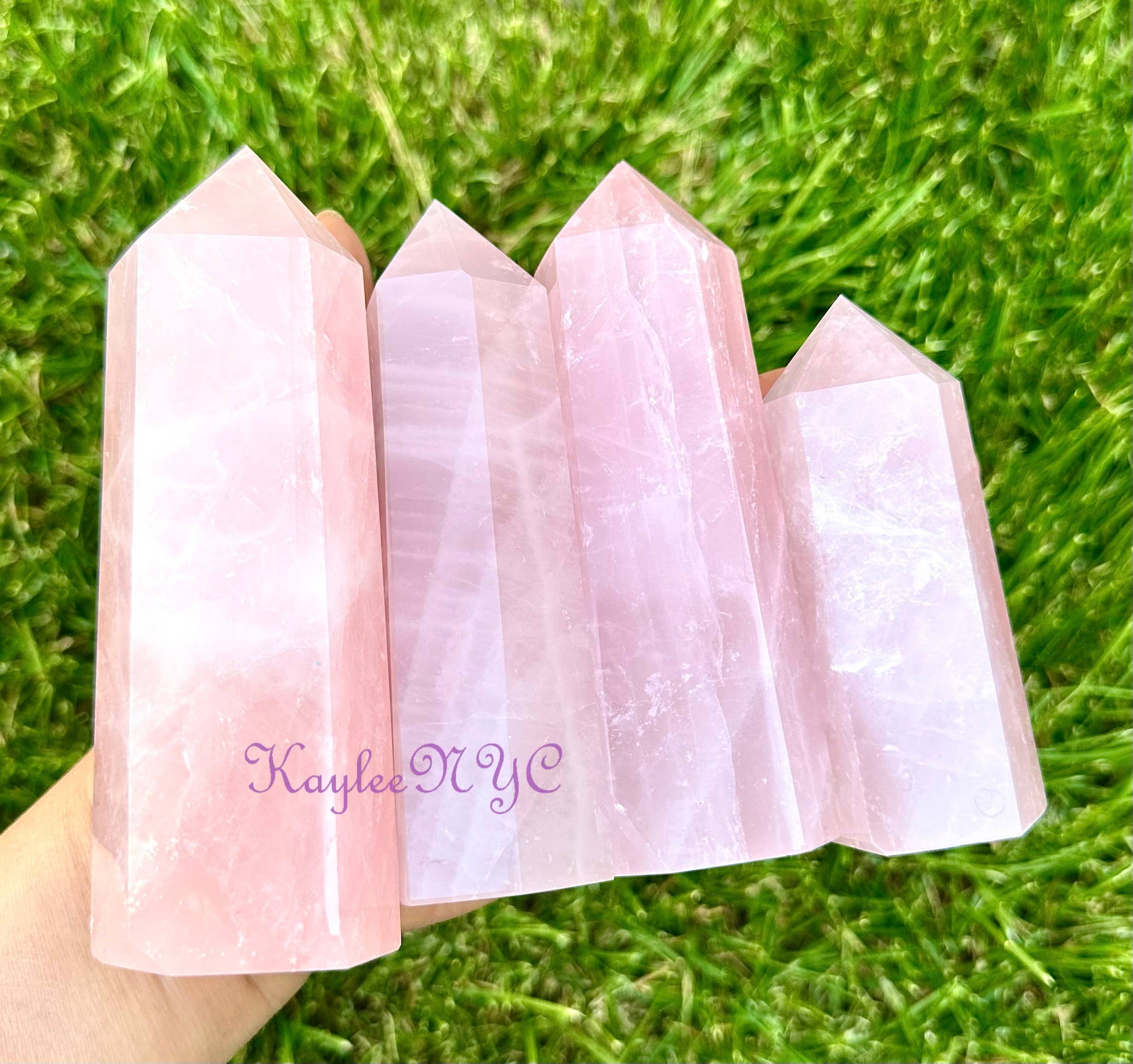 KayleeNYC - Wholesale Spiritual Stone/Crystal - 4-5 Pcs Natural Rose Quartz Tower Crystal3