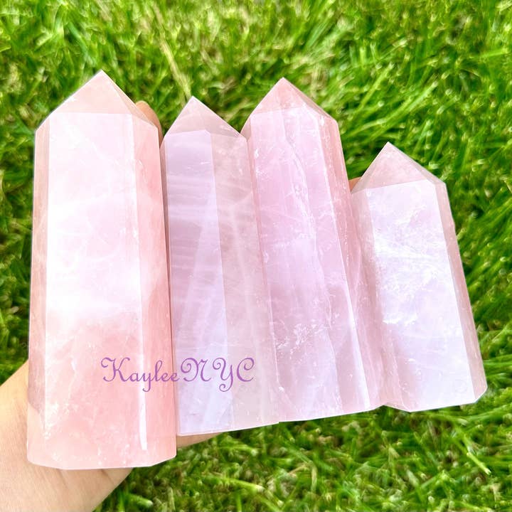 KayleeNYC - Wholesale Spiritual Stone/Crystal - 4-5 Pcs Natural Rose Quartz Tower Crystal3