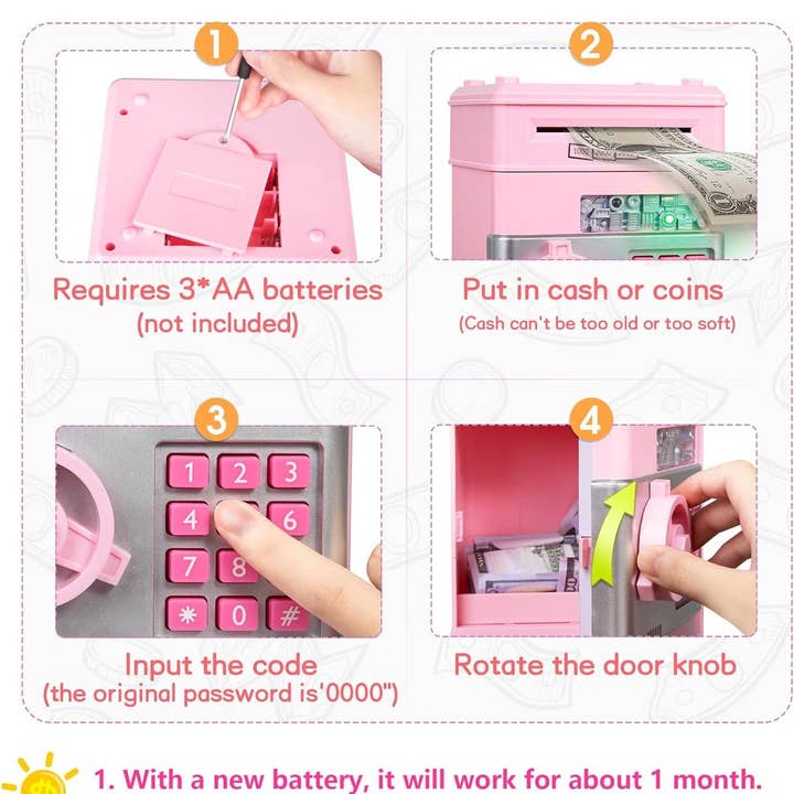 VIGOR - Wholesale Money/piggy bank – Child & baby - Best Gift Piggy Bank Electronic Mini ATM for Kids(10 Pack)11