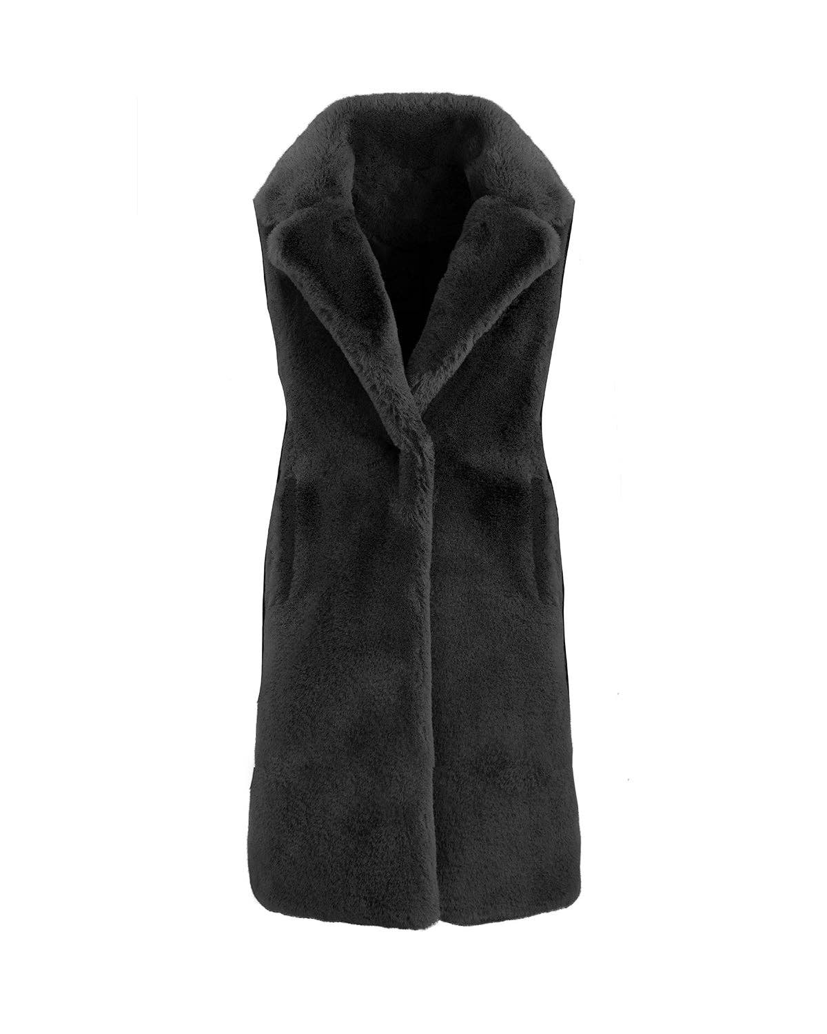 Hilary MacMillan - Wholesale Outerwear Vest - Women's - Faux Fur Midi Vest2