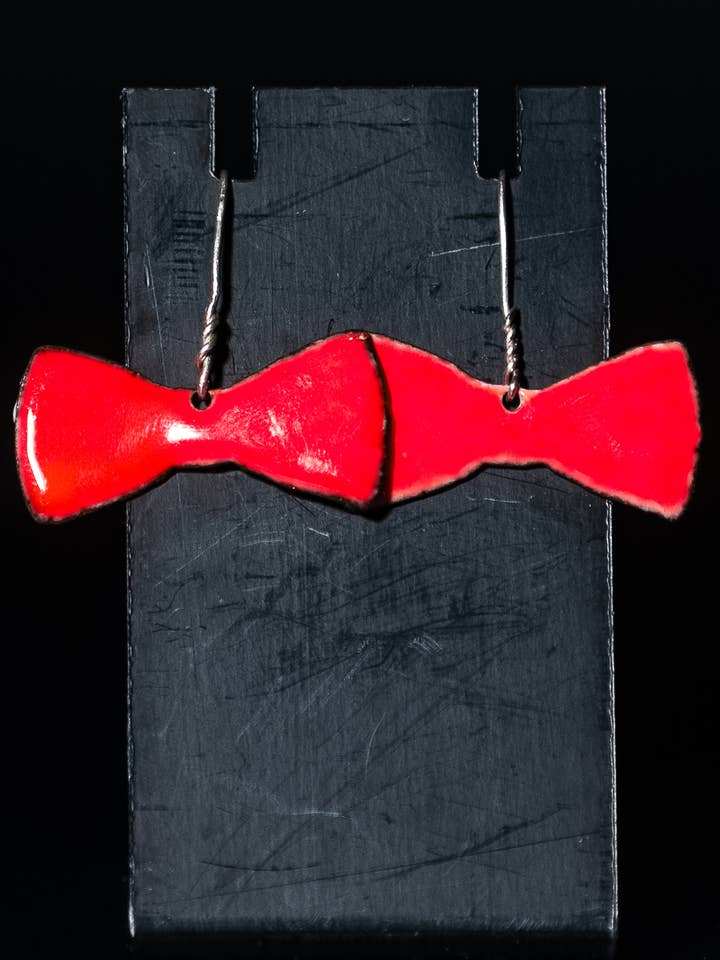 Red Bow Earrings for wholesale by Freddie Collier Studio
