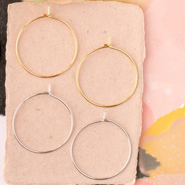 Plain Hoop Small Earring Gift Giving, Stocking Stuffer for wholesale by Rebecca Accessories LLC