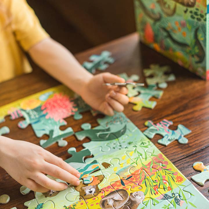 eeBoo - Wholesale Puzzle - Kids - Otters at Play 64 Piece Puzzle