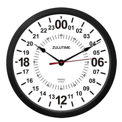 Trintec Industries Inc. – wholesale Väggklocka – 10" ZULUTIME™ 24-timmars klocka