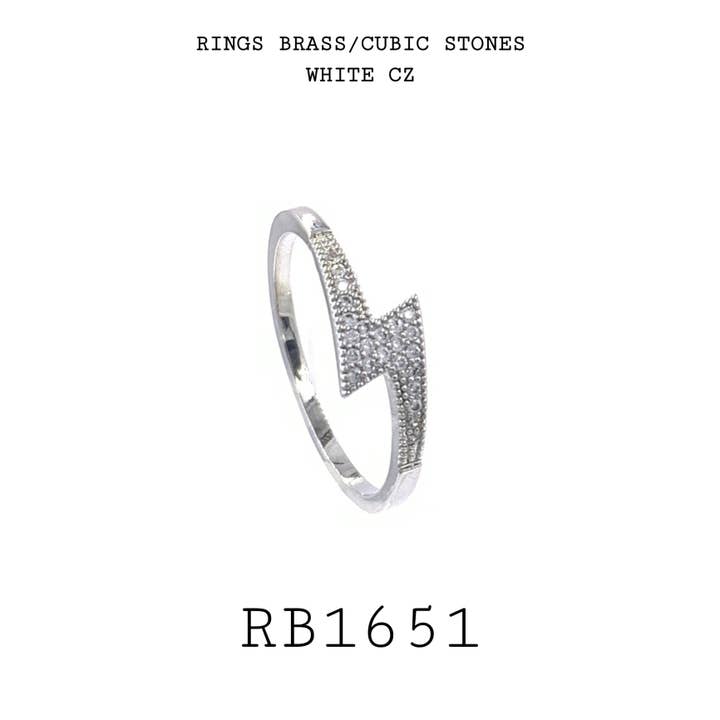 Anillo de moda blanco en latón para venta al por mayor de Nisso & Co. NYC Jewelry Wholesale