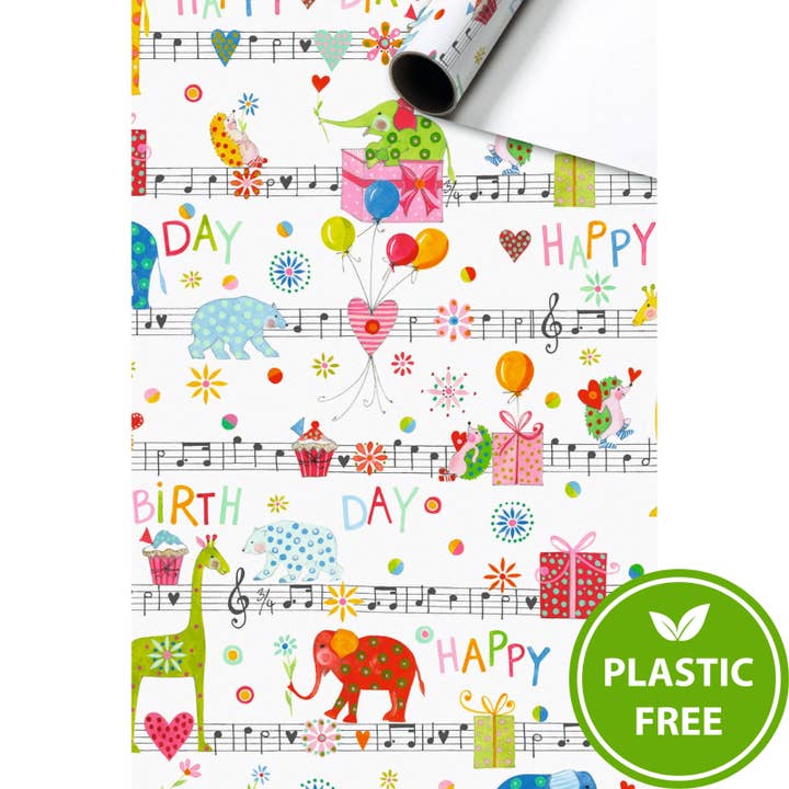 Nana Plastic-Free 3m Roll Wrap with Tear Down Strip for wholesale by Giftwrap UK